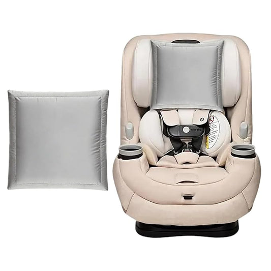 PROMEED 100% Silk Baby Car Seat Headrest Cover - Natural Mulberry Silk Carseat Head Cover for Baby Hair Protection, Ultra-Soft and Breathable (Light Grey)