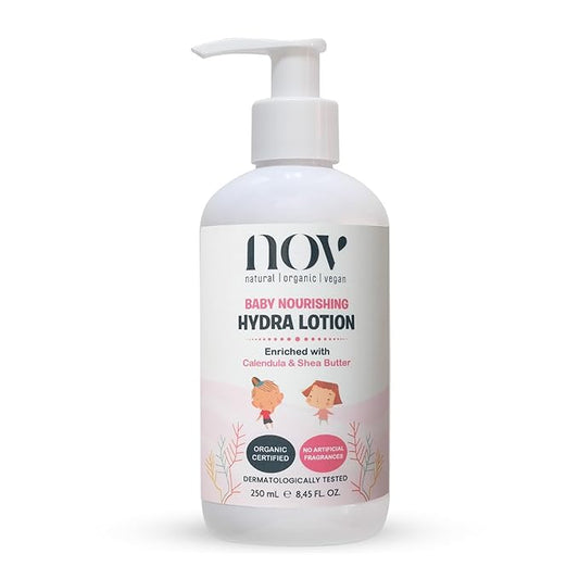 NOV Baby Nourishing Hydra Lotion - Baby Lotion for Newborn to Calm Itchiness and Redness - Newborn Essentials Shea Butter for Sensitive Skin - 8.45 oz
