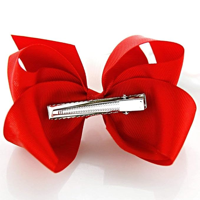 Oaoleer Hair Bows for Girls, 30 Colors 6 Inch Grosgrain Ribbon Hair Bows Clips Alligator Clips Barrettes Hair Accessories, Back to School, Party, Photography, Christmas, Travel