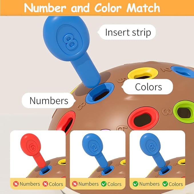 Fine Motor Skills Toys for Toddlers 1-3, Hedgehog Montessori Toys with Color Sorting & Counting, Sensory Learning Toys for Baby 12-36 Months, Educational Toys Gift for Boys Girls