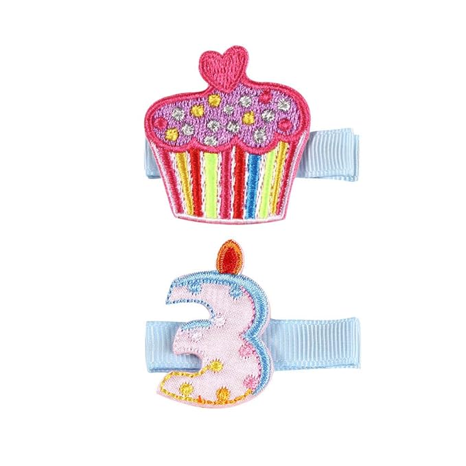 Baby Birthday Hair Clips Pin Birthday Girls Hairclips Cake Crown Girls Hairpin JBC34 (3 Year)