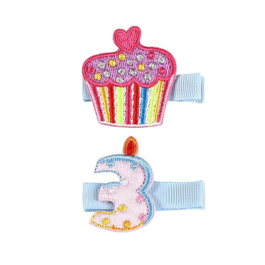 Baby Birthday Hair Clips Pin Birthday Girls Hairclips Cake Crown Girls Hairpin JBC34 (3 Year)