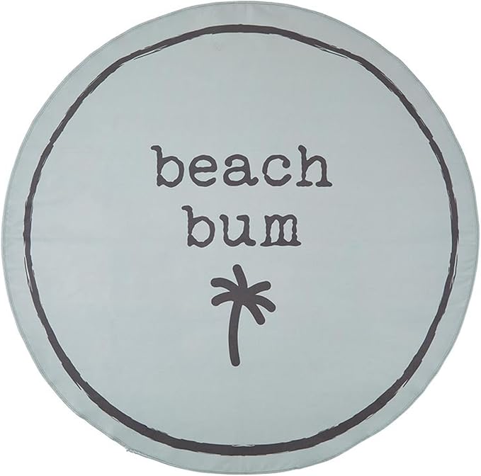 Stephan Baby Towels - Quick Dry Microfiber Infant or Toddler Beach Towel Round, 42-Inch Round, Grey - Beach Bum