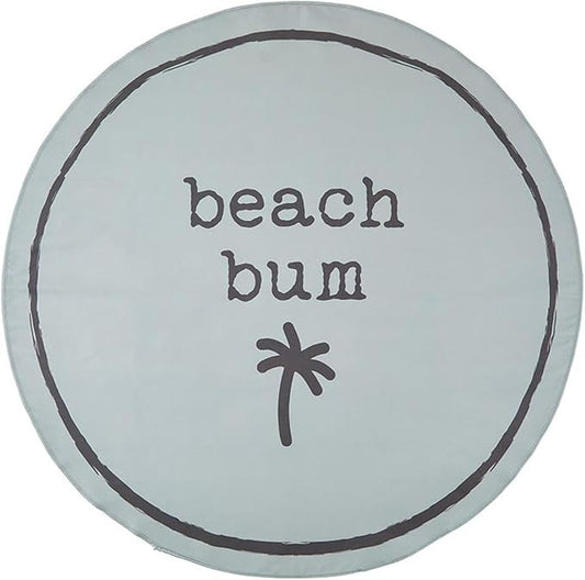 Stephan Baby Towels - Quick Dry Microfiber Infant or Toddler Beach Towel Round, 42-Inch Round, Grey - Beach Bum