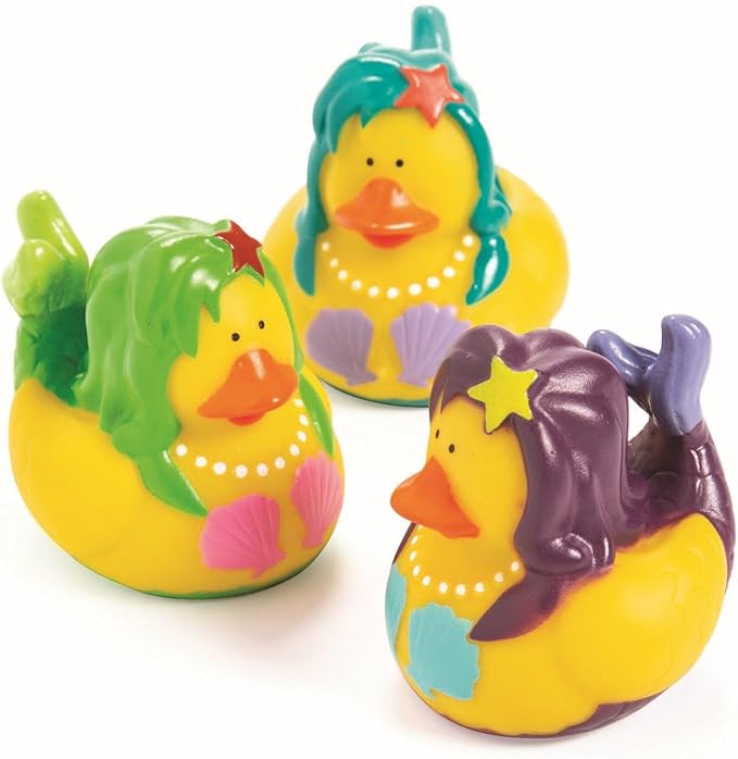 Fun Express Mermaid Ducks - Toys - Character Toys - Rubber Duckies - 12 Pieces - Multi Color