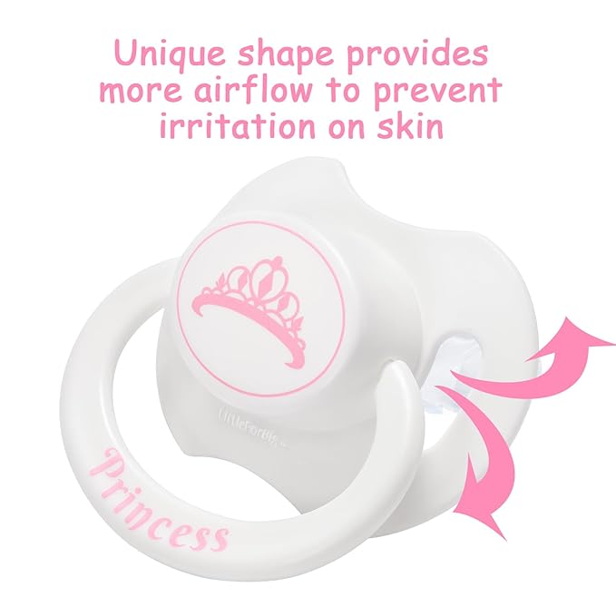 LittleForBig Bigshield Generation-II Adult Sized Printed Pacifier Princess Crown Pattern White