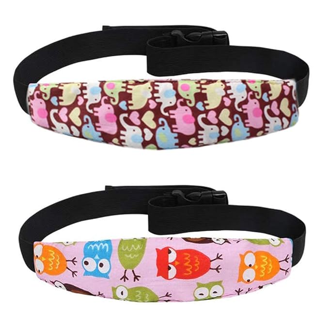 ZYNQACC 2PCS Baby Car Seat Head Support,Toddler Safety Car Seat Sleep Nap Aid Positioner Strap Belt Neck Protection Belt for Children and Kids(Pink, Blue) (Pink)