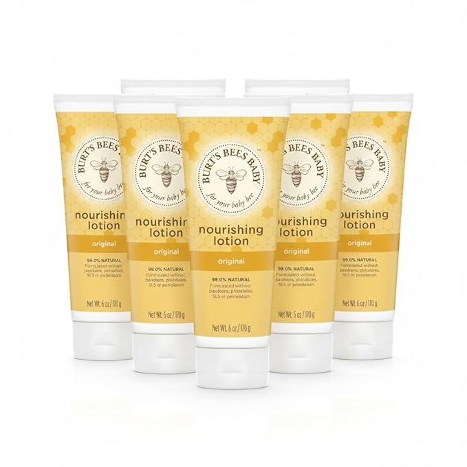 Burt's Bees Baby Nourishing Lotion, Original Scent, 99.0% Natural - 6 Ounce (6 Pack)