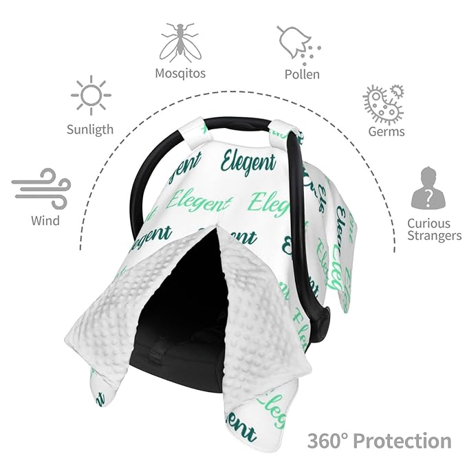 Personalized Baby Name Car Seat Covers for Girls,Nursing Custom Carseat Canopy for Babies Boy Winter Breastfeeding Cover Car Seat Canopies for Newborn Infant Toddler