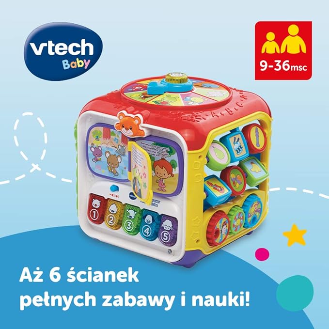 Trefl VTech - Activity Cube, Electronic Educational Toy, 6 Color Walls, Shape Recognition, Learning First Words, Gift for Child, Toy for Child from 9 Months