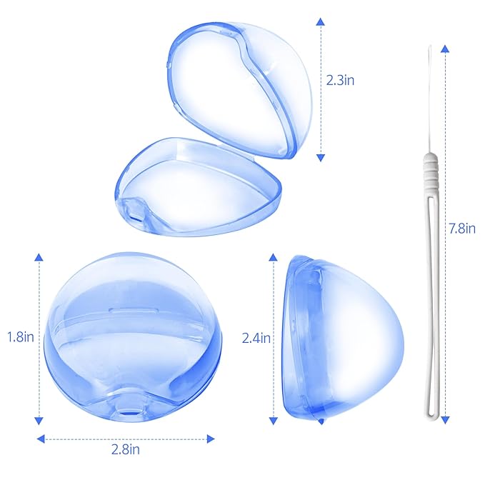 Nisxabebe Pacifier Case,6 Pack BPA Free Pacifier Holder Case with Lanyard for Diaper Bag,Pacifier Container Box for Baby Binky Nipple Travel,Essential Pacifier Accessories,Easy to Clean,Blue