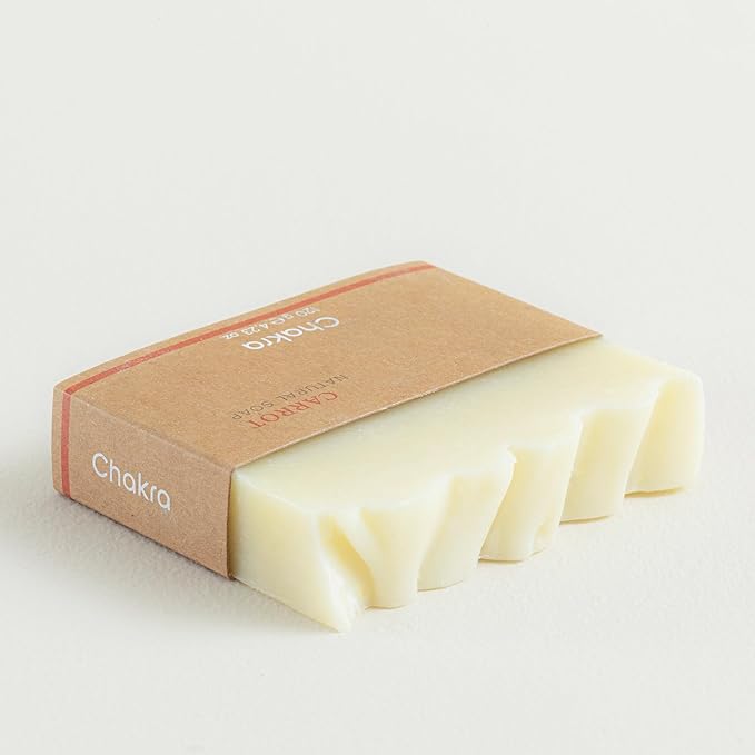 Chakra Carrot Bar Soap - Paraben & Additive Free Handmade Soap Bar for Face, Body and Hands, Gentle Cleansing for Daily Skin Care, 4.23 oz