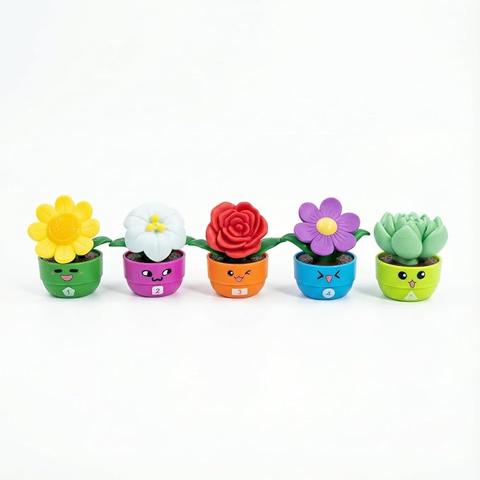 GEERAY 5 Sets Montessori Toddler Flower Garden Toys, Color Shape Sorting & Matching Game for Kids, Spring Toy Sensory Gardening Gift for 1 2 3 Year Old Girls & Boys, Preschool Classroom Learning