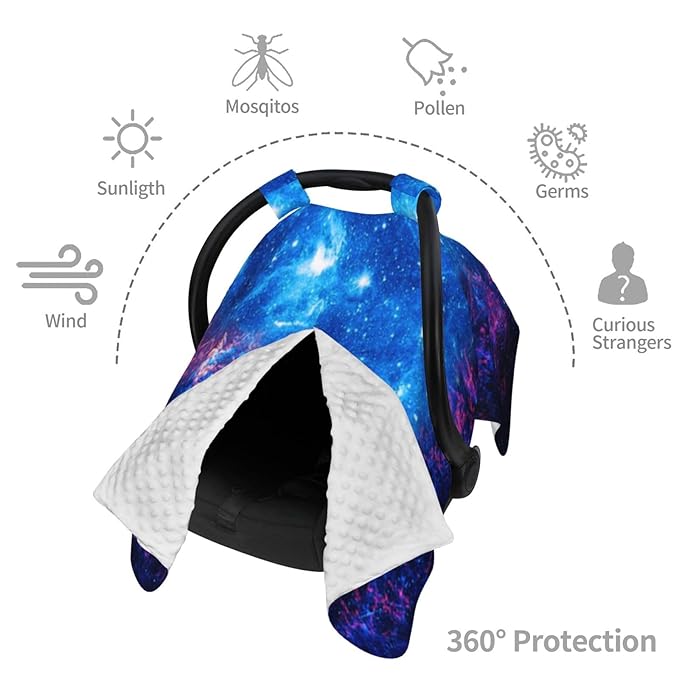 Galaxy Baby Car Seat Canopy Cover 39x27.5 Inches Multi Use Nursing Cover for Newborn Car Seat Canopy Mom Nursing Breastfeeding Covers Newborn Shower Gifts