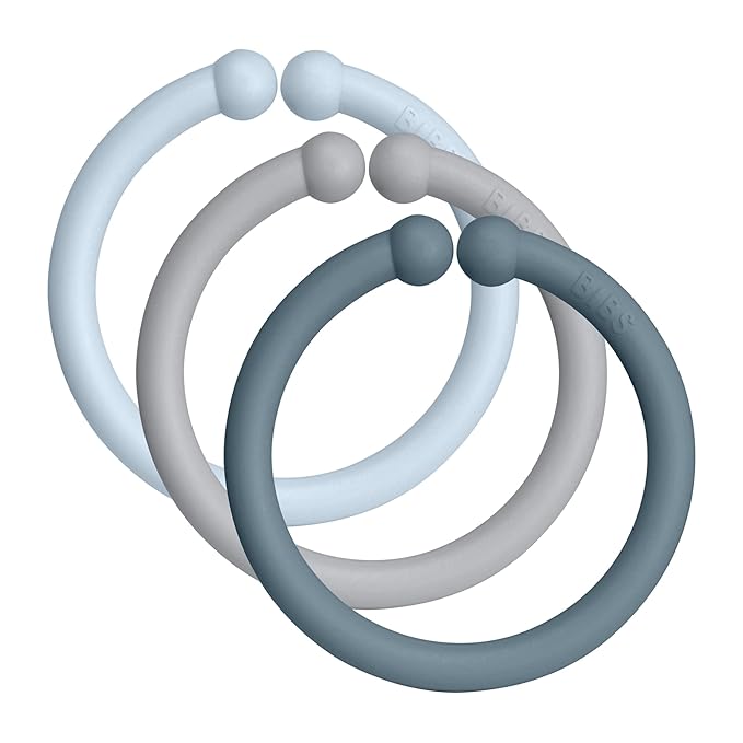 BIBS Loops 12-Pack, BPA Free, Made in Denmark, OneSize (0-36 Months), Cloud/Baby Blue/Petrol