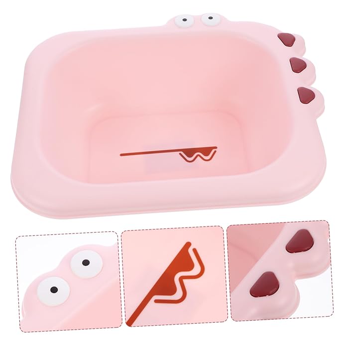 Abaodam Portable Wash Basin for Boy Girl and Spacious PP Material Tub with Smooth Rounded Edges Safe and Supply in Pink for Household Use