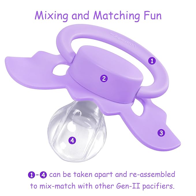 LittleForBig Bigshield Generation-II Adult Sized Pacifier - Baby Bat Pacifier Purple