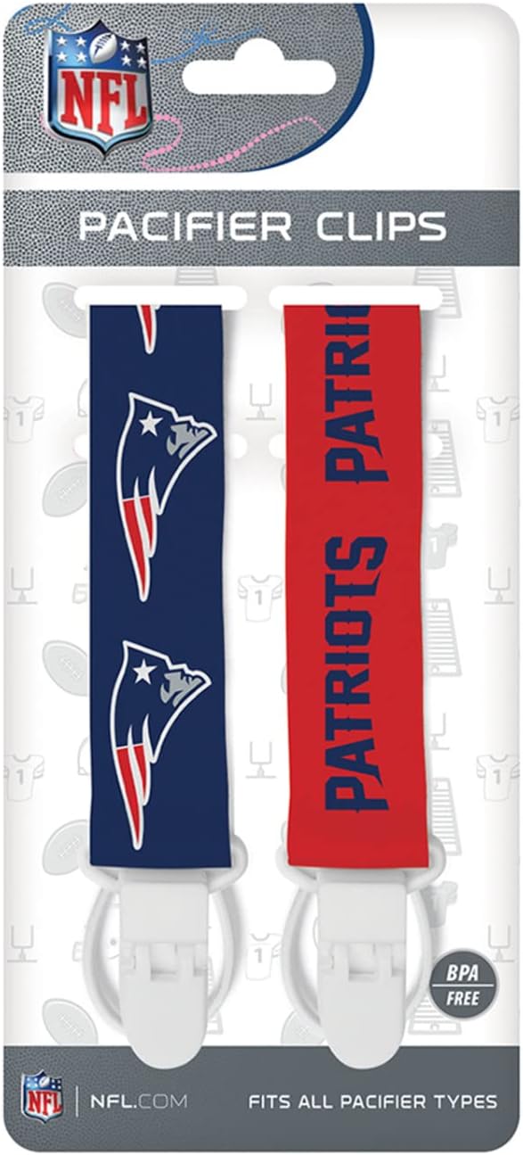 BabyFanatic Officially Licensed Unisex Pacifier Clip 2-Pack - NFL
