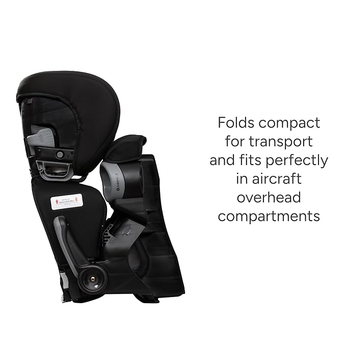 Baby Trend Protect 2-in-1 Folding Booster Seat, Midnight Black – Fold-Flat Travel-Ready Design, Lightweight Build, Belt-Positioning Comfort