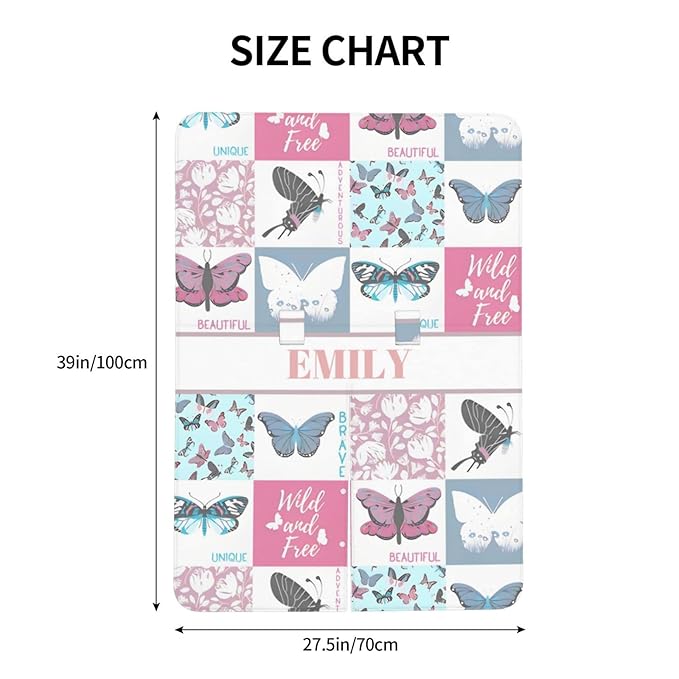 Personalized Baby Car Seat Canopy for Babies with Name, Custom Car Seat Covers for Girls, Infant Opening Minky Nursing Breastfeeding Stroller Cover Carseat Canopies for Newborn (Beautiful Butterfly)