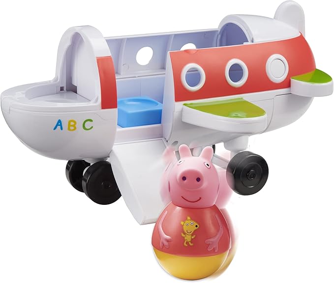 Peppa Pig Weebles Push-Along Wobbily Plane, Toys, Pre-School Vehicles, Gift for Age 18 Months+