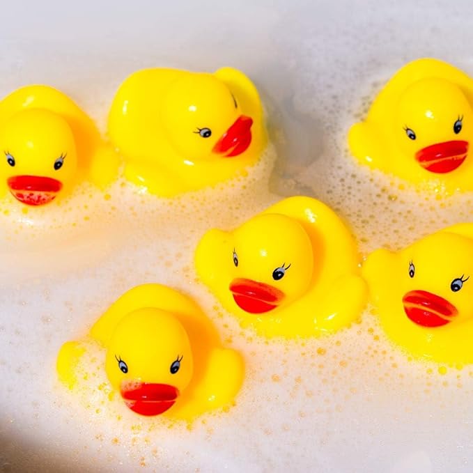 31-Pieces Float & Squeak Mini Rubber Duck Baby Bath Ducky Sound ShowerToys for Kids Celebrate The Joy of The Children