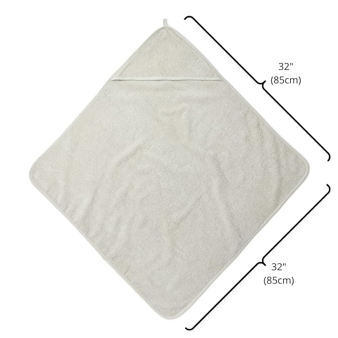 Hooded Baby Towel - 100% Organic Cotton Baby Bath Towels – Baby Towels, Baby Bath Towels for Baby Boy, 32" x 32" Super-Soft and Absorbent Baby Towels for Newborn (Pearl Grey)