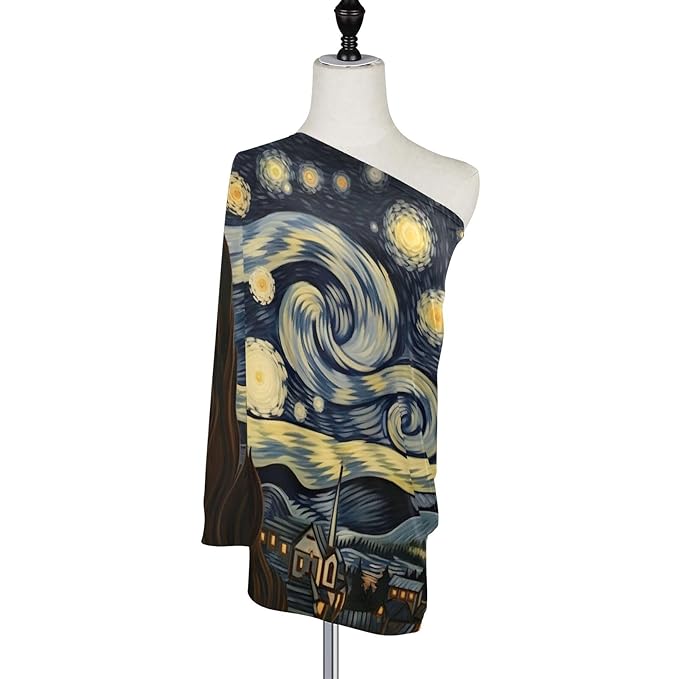 Van Gogh's Starry Sky Stretchy Baby Car Seat Cover Soft Breathable Nursing Cover Breastfeeding Cover Multiuse Infant Carseat Stroller Cover for Girls and Boys