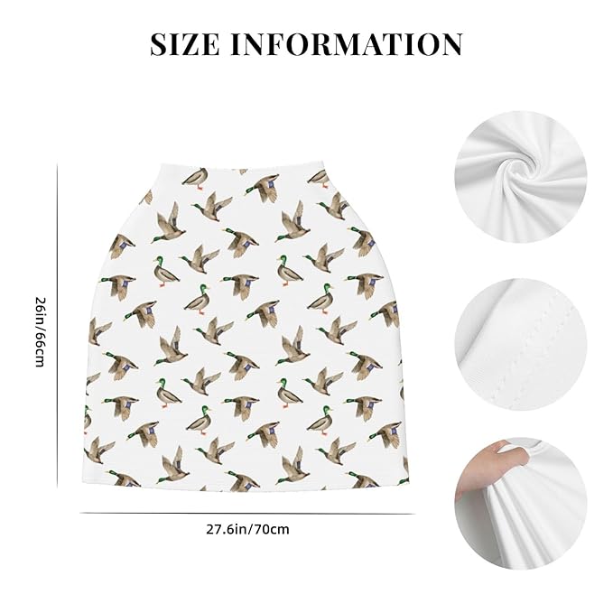 Mallard Duck Baby Stuff Car Seat Cover for Baby Carseat Covers for Girl Boy Stretchy Soft Breathable Breastfeeding Infant Car Seat Canopy Carrier Cover