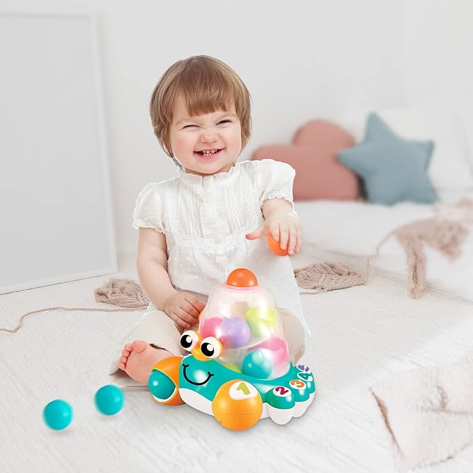 auby Crab Baby Toy Crab Ball Launcher for Babies 12+, Multi-Colour