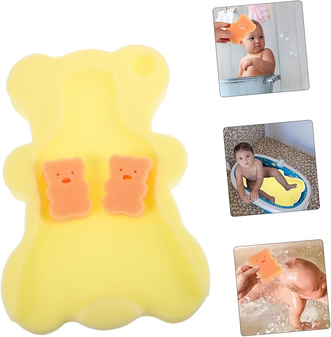 Totority Baby Bath Mat 19.29In Soft Non-Slip Sponge Cushion for Tub and Sink Newborn Bath Seat Breathable Machine Washable Infant Pad for Comfortable Bathing and Diaper Changing