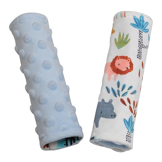 Car Seat Strap Covers for Babies Soft Car Seat Belt Covers, Mink Car Seat Straps Shoulder Pads for Boys and Girls, Blue