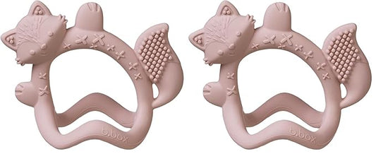 b.Box + Lansinoh Wrist Baby Teether 3m+ | Food-Grade Silicone Teething Toy for Infants | Bracelet-Design for Fewer Drops, Encourages Sensory Exploration, BPA-Free, Dishwasher Safe | Blush (Pack of 2)