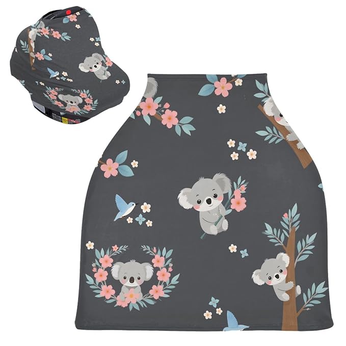 Koala Nursing Cover Breastfeeding Scarf, Cute Cartoon Koala Car Seat Covers for Babies Infant, Stroller Cover, Carseat Canopy for Boys Girls
