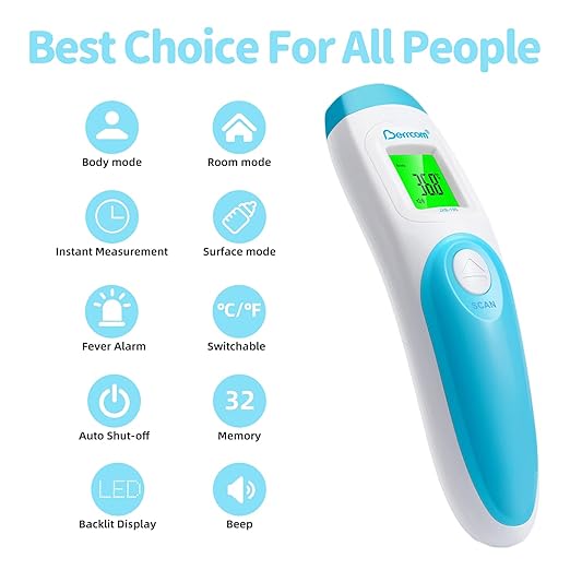 [Value Bundle] Berrcom Non Contact Forehead Thermometer JXB195 & Berrcom Contactless Thermometer 3 in 1 for Adults and Kids JXB178