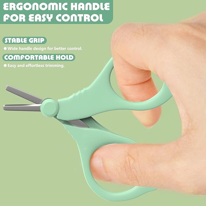 Baby Nail Scissors, Infant Nail Clippers with Safety Round Tip, Toddler Nail Clipper, Newborn Fingernail Cutter with Protective Cap, Nail Clippers for Baby Care Shower Gift