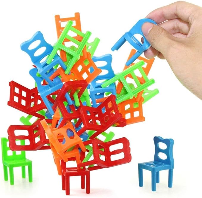 Jenilily Stacking Chairs Game Family Board Balancing Toys Games for Kids (18 Chairs Toys Set)