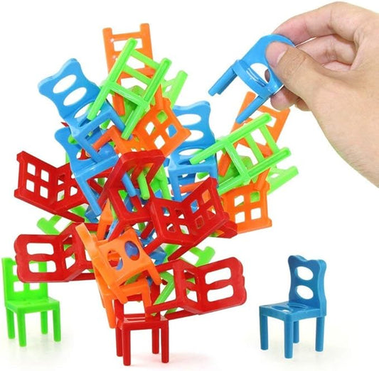 Jenilily Stacking Chairs Game Family Board Balancing Toys Games for Kids (18 Chairs Toys Set)