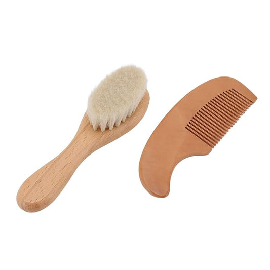 Baby Brush, Baby Brush And Comb Set Baby Brush And Comb Set Multifunction Baby Brush And Comb Set Newborn Composite Wood And Wool Baby Men Hair Baby Bath