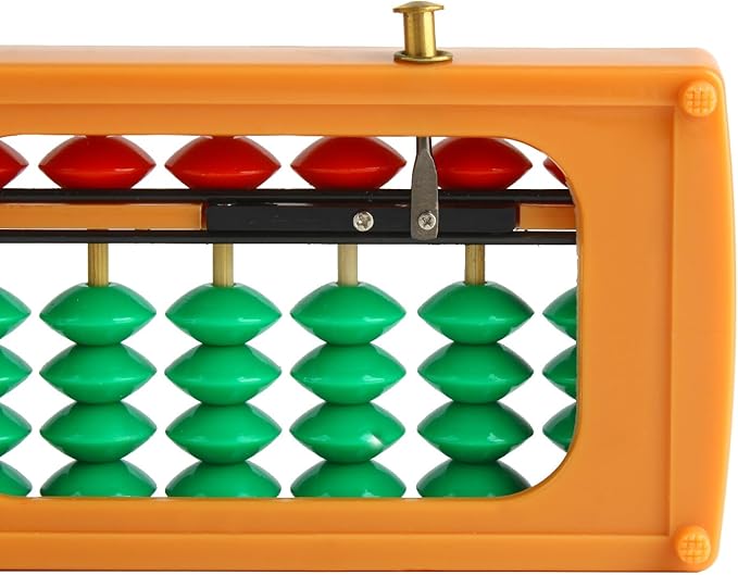 Larcele Bead Arithmetic Counting Abacus with Reset Button,13 Column SP-02 (Yellow 3)