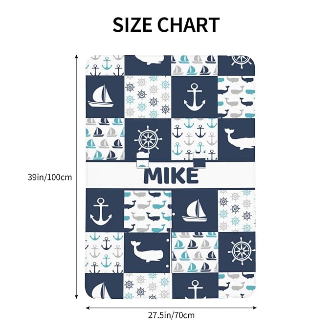 Personalized Baby Car Seat Canopy for Babies with Name, Custom Sailing and Anchor Car Seat Covers for Boys Girls, Opening Minky Nursing Breastfeeding Stroller Cover Carseat Canopies for Infant Newborn
