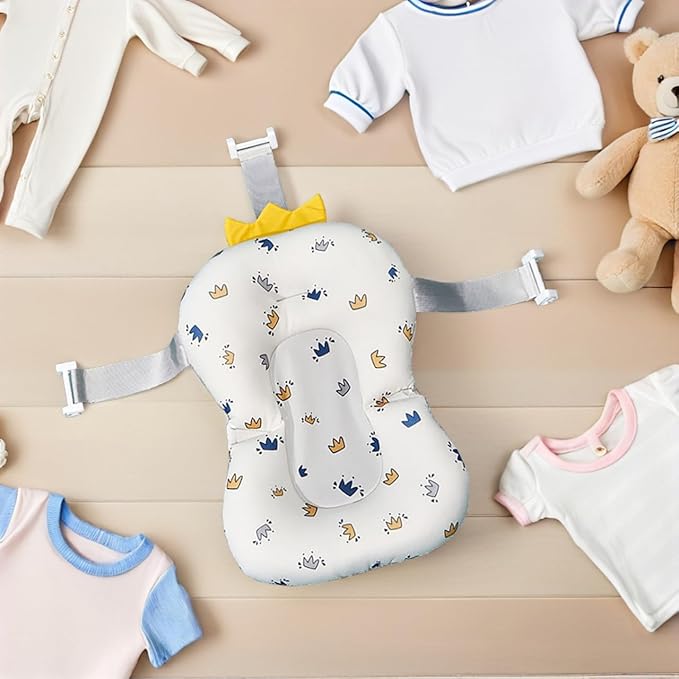 Toyvian Baby Bath Cushion 19.68X11.81 Inch Non-Slip Floating Baby Bathtub Seat Support for Infant Head Neck Back in Sink or Tub for Home and Travel