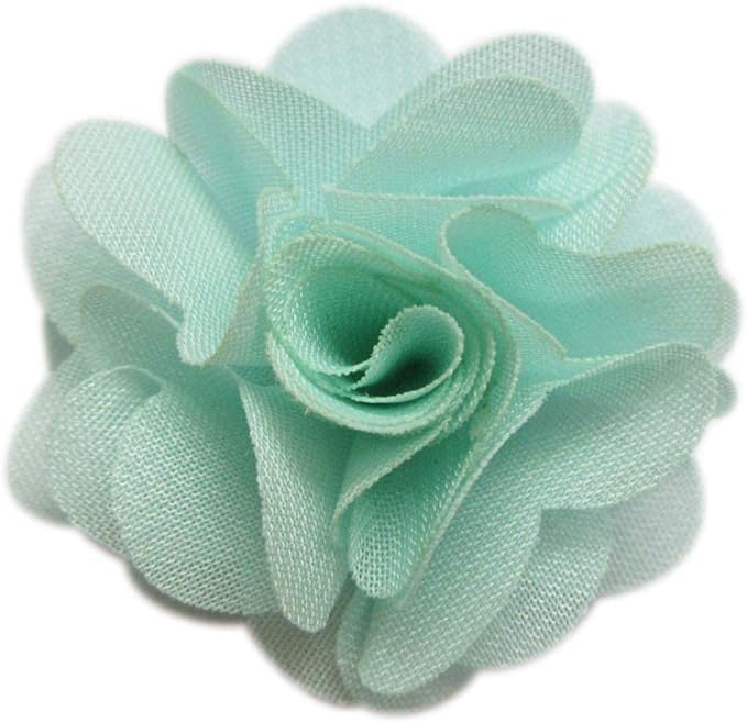 YYCRAFT Pack of 30 Chiffon Flower 1.5" Hair Flower Headband-Mint