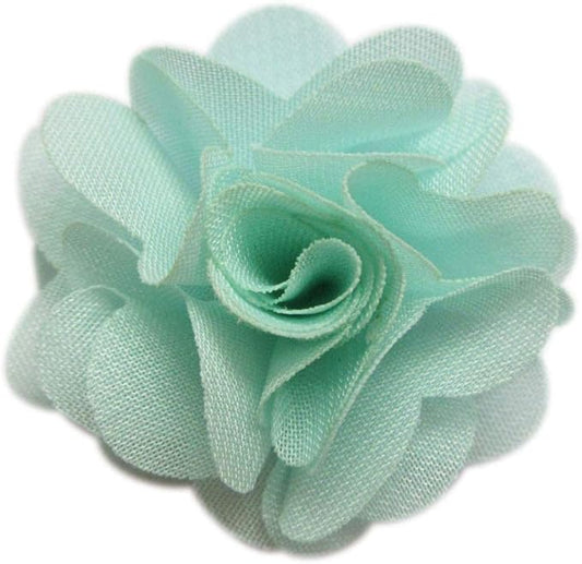 YYCRAFT Pack of 30 Chiffon Flower 1.5" Hair Flower Headband-Mint