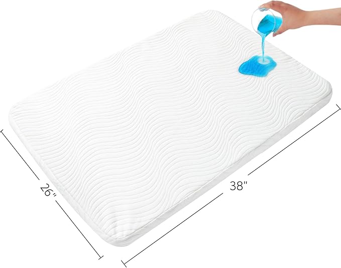 Pack and Play Mattress 38" x 26" x 1", Pack N Play Mattress Topper Pad with Removable and Washable Cover, Waterproof Playard Pad for Baby & Toddlers