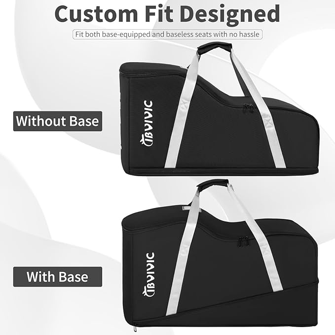 IBVIVIC Car Seat Travel Bag Compatible with UPPAbaby Aria and Mesa, Infant Car Seat Travel Bag Car Seat Cover for Travel (Black)