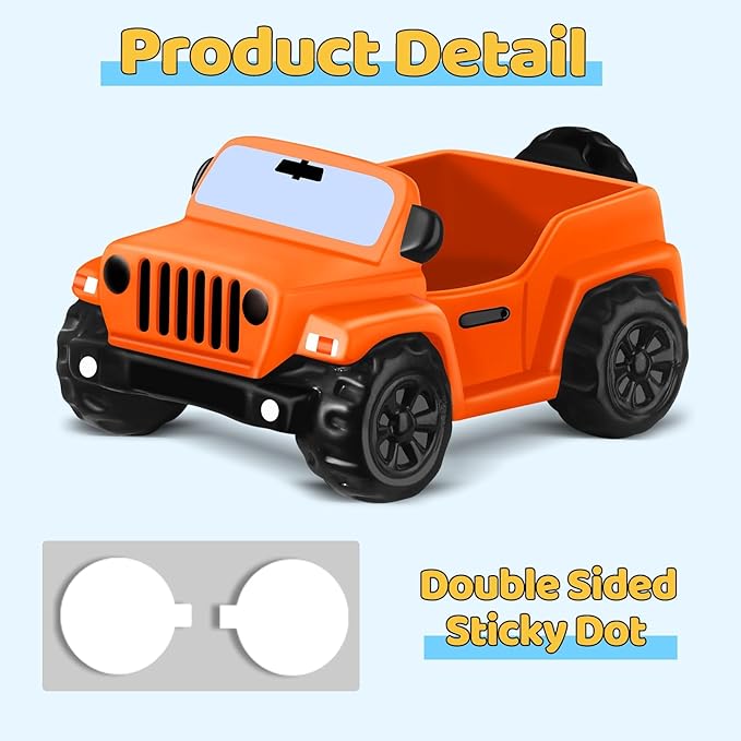 3.5 Inch Orange Car Toy Match Most 2 in Rubber Ducks, Ducks for Jeeps, Vehicle Toys for Car Dashboard Decorations Accessory Rubber Duck Collection, Easter Basket Stuffers for Kids Party Favors
