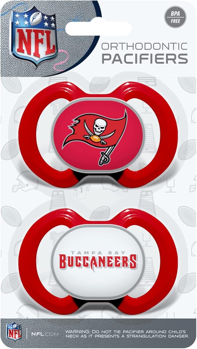 BabyFanatic Pacifier 2-Pack - NFL Tampa Bay Buccaneers - Officially Licensed League Gear