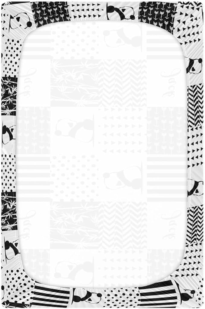 Personalized Pack and Play Sheets with Name, Custom Name Baby Mini Crib Sheets for Baby Boys Girls, Name Pack n Play, Fitted Sheet with Name, Soft and Breathable Material (Cute Panda)