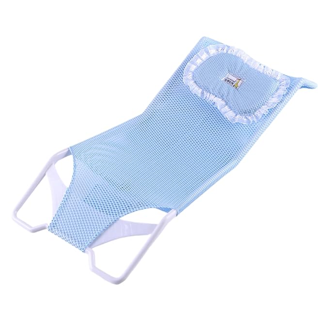 Bathroom Shower Support Seat Pad 58x28x4.2 Cm Baby Bath Support Net PP and Mesh Adjustable Antiskid Bathing Net Cushion Comfortable Soft Cushion for 0-6 Months Old Toddler Girls